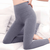 Wjczt Cotton Thermal Leggings Female High Waist Thin Flexiable Fashion Solid Tight Body Pants Plus Size Clothing Women теплые колготки