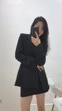 Wjczt early autumn new women&#39;s all-match with shoulder pad slim fit suit jacket and high-waist skirt professional wear office