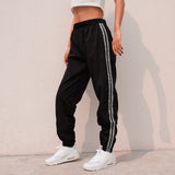 Wjczt Gothic Streetwear Women&#39;s Cargo Pants with Chain Punk Techwear Black Oversize Korean Fashion Wide Leg Trousers Alt