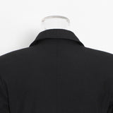 Wjczt Black Patchwork Chains Two Piece Set Women Notched Long Sleeve Short Blazer High Waist Mini Skirt Women&#39;s Suit 2022