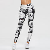 Wjczt Punk Style Skull Leggings Women Printed Leggings High Waist Sports Skinny Workout Fitness Leggings New Mujer Pants