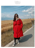 Wjczt winter new cotton clothes women&#39;s middle and long knee over Korean loose cotton jacket tooling Plush windbreaker