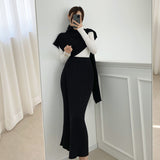 Wjczt 2022 Autumn Winter Knitting High Waist Pencil Women&#39;s Knitting Leisure Retro And Ankle Long Skirt Warm Thickened