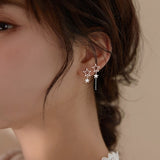 Wjczt New Asymmetric Love Heart Earrings Silver Color Elegant Sweet Drop Earrings For Women Girls Party Wedding Jewelry Accessories