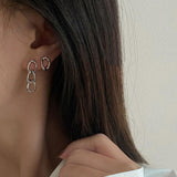 Wjczt New Asymmetric Love Heart Earrings Silver Color Elegant Sweet Drop Earrings For Women Girls Party Wedding Jewelry Accessories