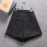 Wjczt Short Mujer Korean Woolen Shorts Women 2022 Winter Loose Wide Leg Shorts Feminino Autumn  Zipper Pocket Buttons Shorts 7435 50