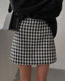 Wjczt Plaid Mini Skirt Women Black White Fashion Official Faldas Mujer Korean Style High Waist Short Jupe