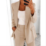 Wjczt Fashion Lapel Slim Cardigan Temperament Suit Sports Coat Femininity Slim Ladies Casual Jacket Women&#39;s Wear Blazer Women Single