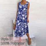 Wjczt 2022 Women&#39;s Summer Long Dress Fashion Beach Sleeveless Vest Maxi Dress Celmia Casual Asymmetrical Sundress Solid Loose Robes
