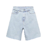 Wjczt summer new style women&#39;s fashion all-match high waist snow wash denim casual shorts