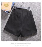 Wjczt Short Mujer Korean Woolen Shorts Women 2022 Winter Loose Wide Leg Shorts Feminino Autumn  Zipper Pocket Buttons Shorts 7435 50