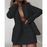 Wjczt New Women&#39;s Office Professional Women&#39;s Suit Small Suit Coat Short Skirt Two-piece Suit Coat Skirt Suit 2 Piece Set Plus