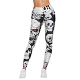 Wjczt Punk Style Skull Leggings Women Printed Leggings High Waist Sports Skinny Workout Fitness Leggings New Mujer Pants