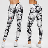 Wjczt Punk Style Skull Leggings Women Printed Leggings High Waist Sports Skinny Workout Fitness Leggings New Mujer Pants