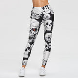 Wjczt Punk Style Skull Leggings Women Printed Leggings High Waist Sports Skinny Workout Fitness Leggings New Mujer Pants