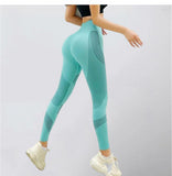 Wjczt Fashion Women Leggings High Waist Peach Hips Gym Leggings Quick-drying Sports Stretch Fitness Pants