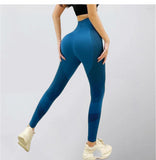 Wjczt Fashion Women Leggings High Waist Peach Hips Gym Leggings Quick-drying Sports Stretch Fitness Pants