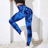 Wjczt Seamless Tie Dye Leggings Women For Fitness Yoga Pants Push Up Workout Sports Legging High Waist Tights Gym Ladies Clothing