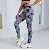 Wjczt Seamless Tie Dye Leggings Women For Fitness Yoga Pants Push Up Workout Sports Legging High Waist Tights Gym Ladies Clothing