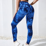 Wjczt Seamless Tie Dye Leggings Women For Fitness Yoga Pants Push Up Workout Sports Legging High Waist Tights Gym Ladies Clothing