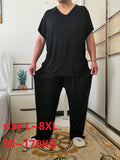 Wjczt Summer Plus Size 8XL 170KG Men Pajamas Sets Modal Home Wear Set Soft Casual Sleep Wear Short Sleeve Top and Long Pants