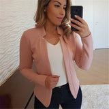 Wjczt Women Thin White Blazers Spring 2022 Female Summer Blazer Long Sleeve Open Stitch OL Womens Slim Coats Femme Ladies Black Tops