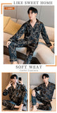 Wjczt Men Comfortable Pyjamas Set 3XL 4XL 5XL Long Sleeve Casual Home Wear Spring Autumn Silk Boy Pajama Sets Leisure Sleepwear Set