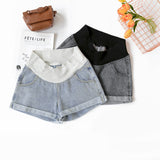 Wjczt 2022 Pregnant Women&#39;s Shorts Summer Wear Low-waisted Denim Shorts Summer Wear New Spring Loose Pants for Pregnant Women Clothe