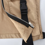 Wjczt Women Sleeveless Pockets Buckle Zipper Sexy Cropped Jacket Vest Top 2022 Spring Fall Harajuku Party Safari Waistcoat Streetwear