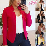 Wjczt Women Thin White Blazers Spring 2022 Female Summer Blazer Long Sleeve Open Stitch OL Womens Slim Coats Femme Ladies Black Tops