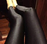 Wjczt Womens Shiny Black Leggings Gloss Pants Shaping Workout Leggings Chinlon Elastic Sexy Legging Pantyhoses For Women